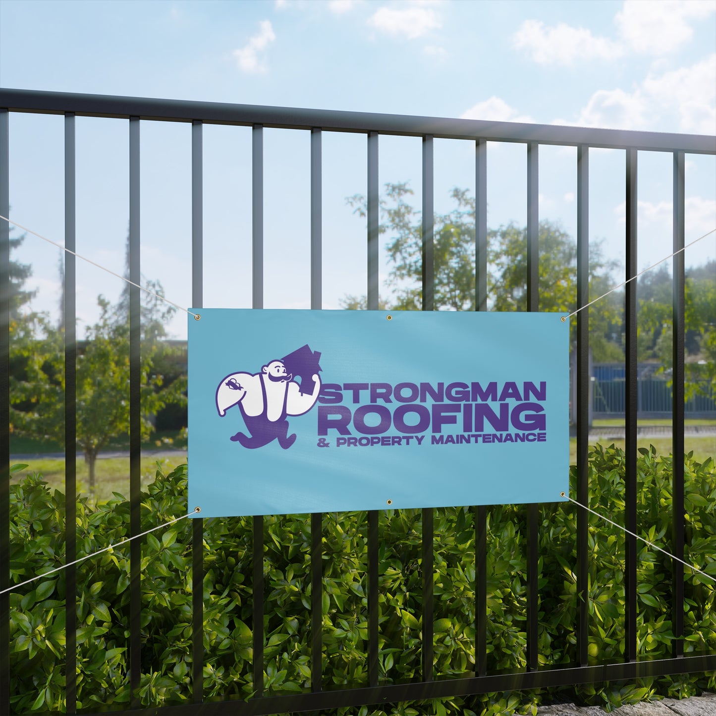 Strongman Roofing Scaffold Banner