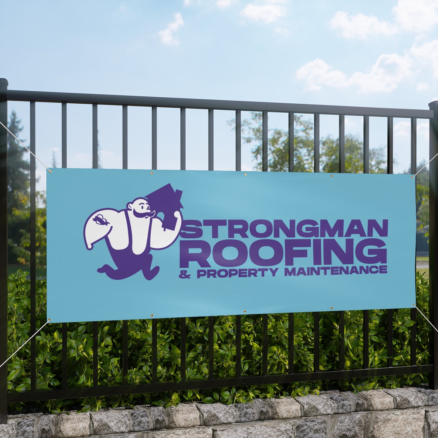 Strongman Roofing Scaffold Banner