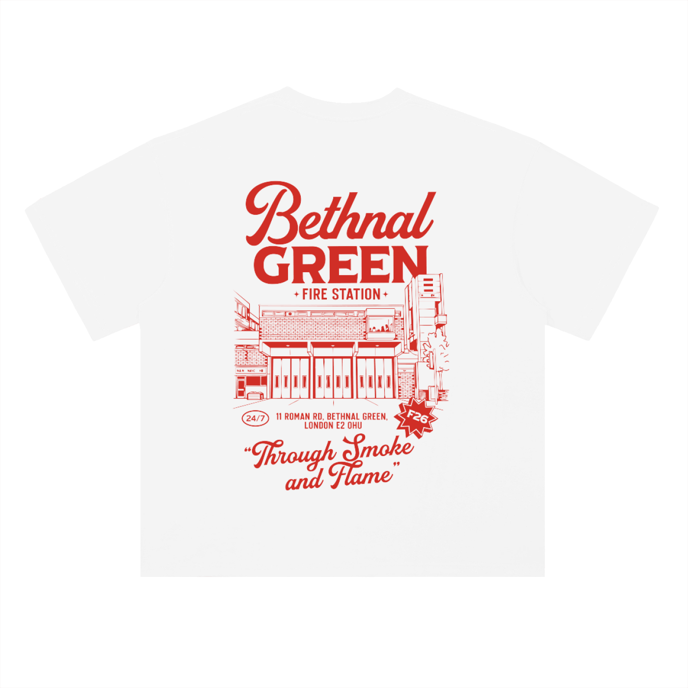 Bethnal Green Station Illustrated T-Shirt (Red)