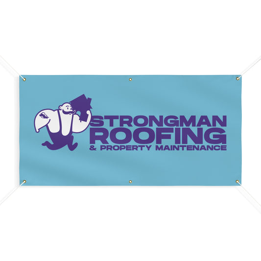 Strongman Roofing Scaffold Banner