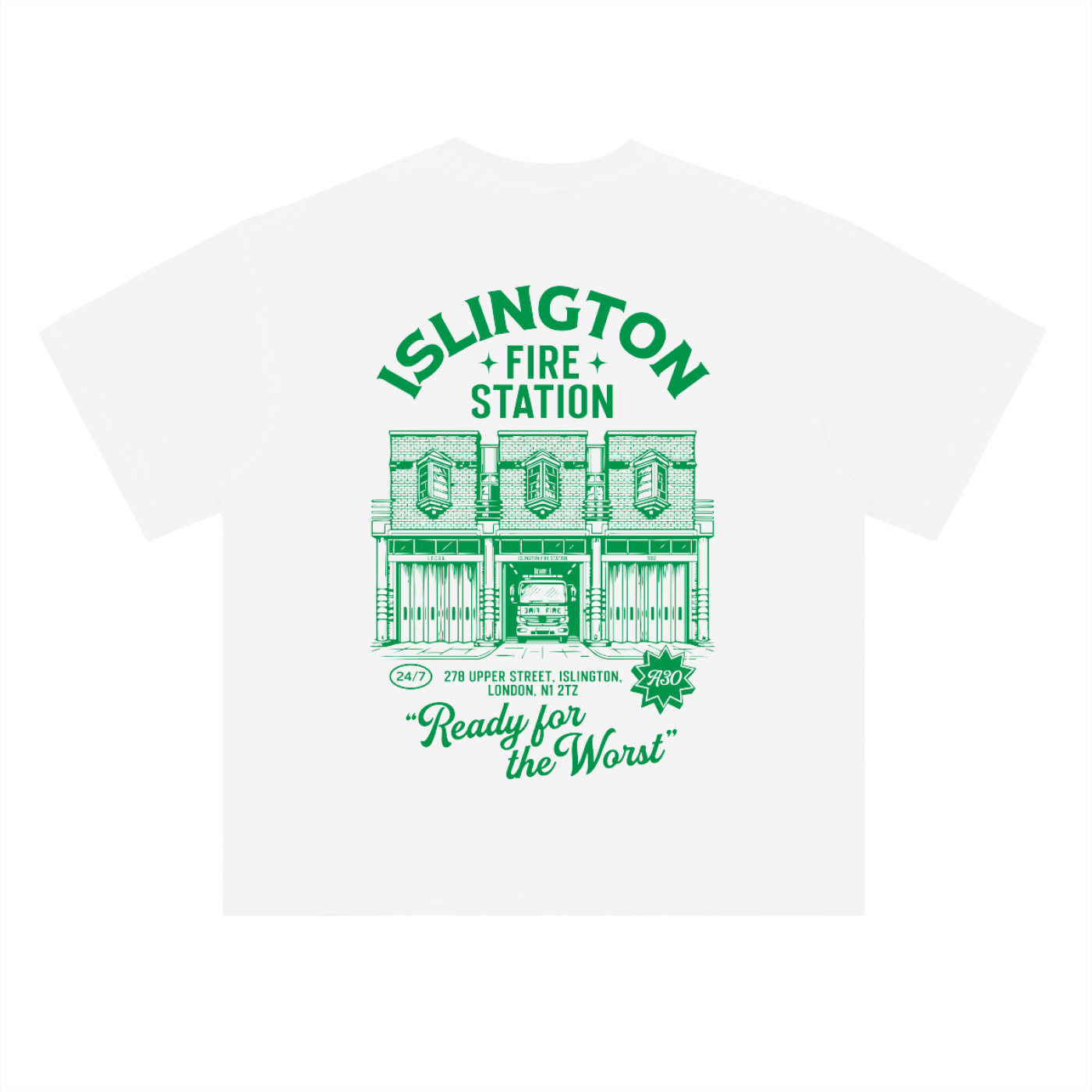 Islington Station Illustrated T-Shirt (Green)