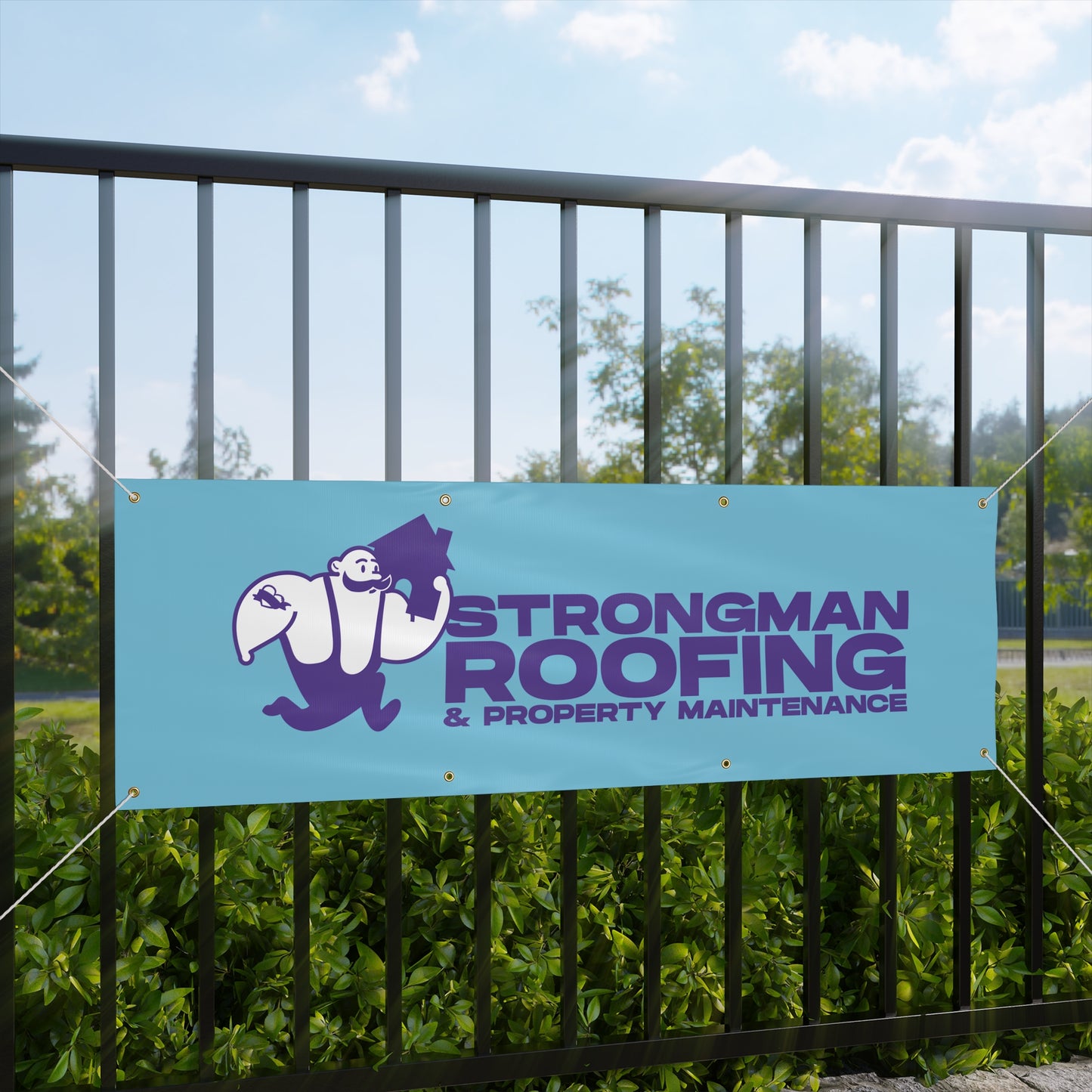 Strongman Roofing Scaffold Banner