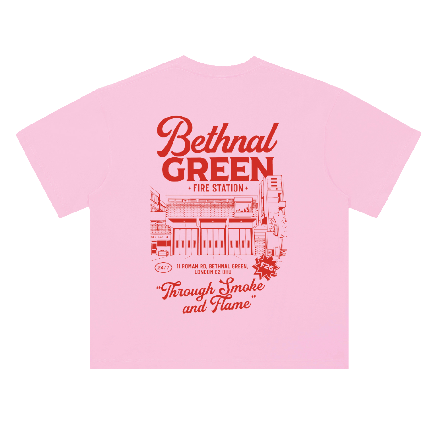 Bethnal Green Station Illustrated T-Shirt (Red)